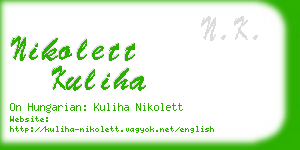 nikolett kuliha business card